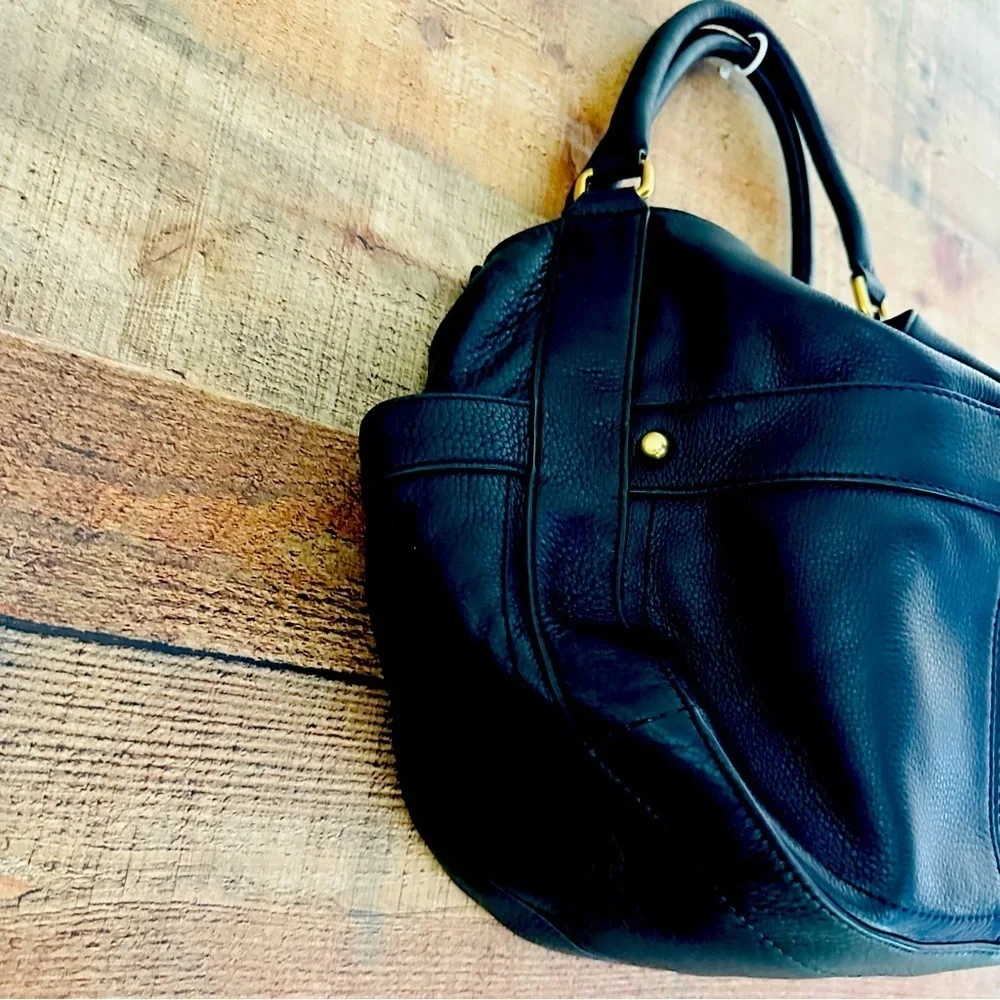 J. Crew Campo Elegant Black Leather Shoulder Bag